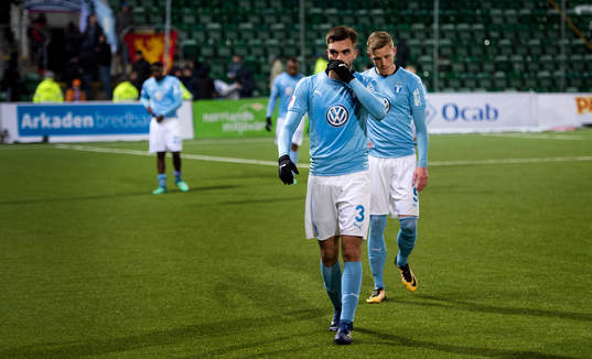 Malmö FFs Egzon Binaku och Sören Rieks deppar