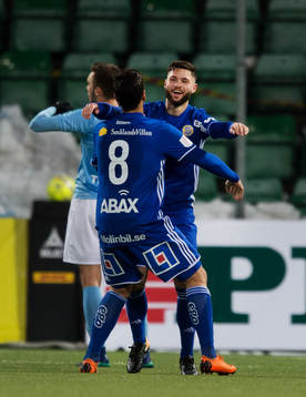 Sundsvalls David Batanero och Jonathan Tamimi jublar