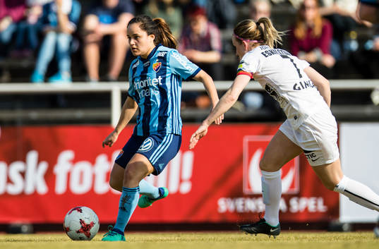 Djurgårdens Malin Diaz med boll
