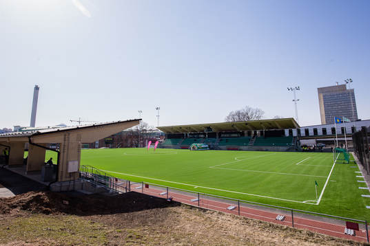 Generell vy över Hammarby IP innan fotbollsmatchen i