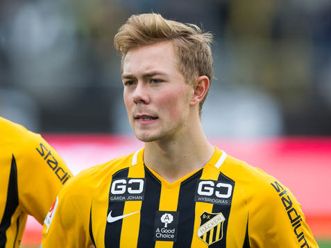 Häckens Joel Andersson innan fotbollsmatchen i allsvenskan