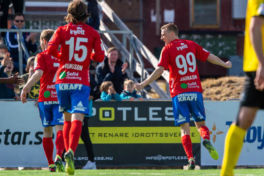 Helsingborgs Andri Rúnar Bjarnason jublar
