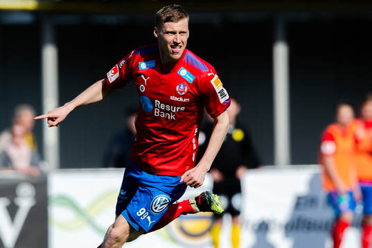 Helsingborgs Andri Rúnar Bjarnason jublar