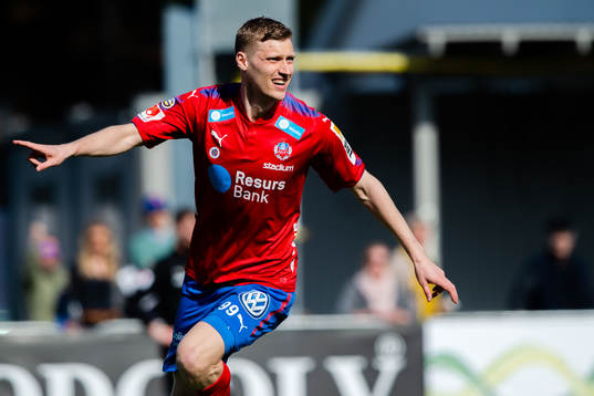 Helsingborgs Andri Rúnar Bjarnason jublar