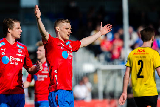 Helsingborgs Andri Rúnar Bjarnason jublar