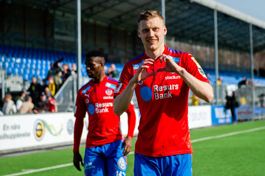 Helsingborgs Andri Rúnar Bjarnason jublar