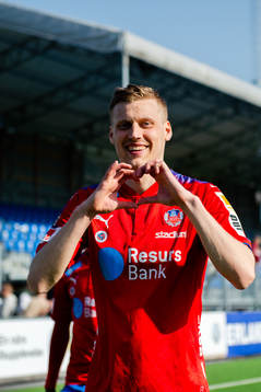 Helsingborgs Andri Rúnar Bjarnason jublar