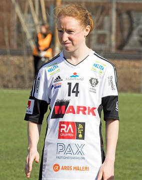 Västerås BK30 Caroline Murray före fotbollsmatchen i