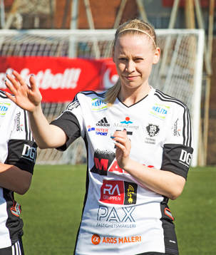 Västerås BK30 Ulrika Rejdemark före fotbollsmatchen i