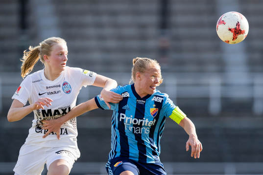 Djurgårdens Mia Jalkerud och Eskilstunas Cornelia Ellefors