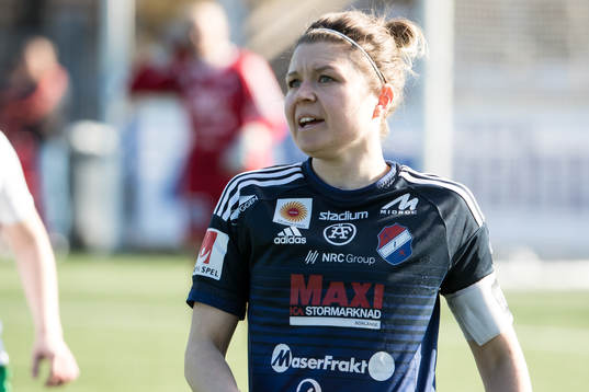 Kvarnsvedens  Michaela Hermansson  i fotbollsmatchen i dam