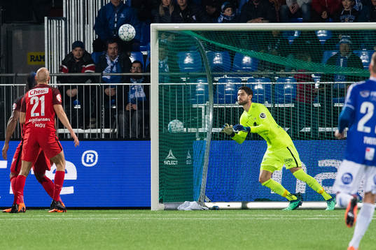 Goalkeeper Samuel Sahin-Radlinger of Brann with a save