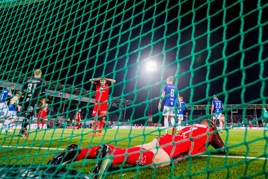 Peter Orry Larsen of Brann reacts