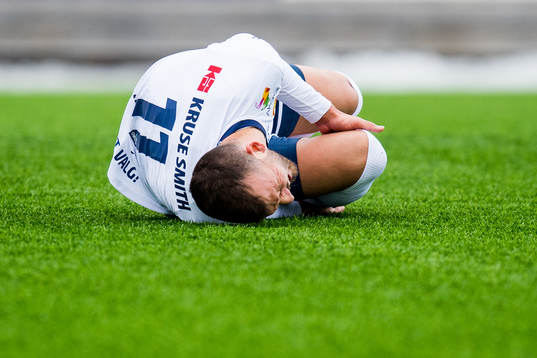 Zlatko Tripic of Viking with an injury