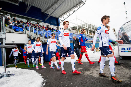 Kristian Thorstvedt and Andre Danielsen of Viking enter the