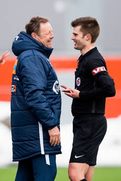 Bjarne Berntsen, head coach of Viking, and Mads Følstad