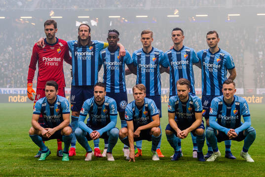 Djurgårdens startelva med målvakt Andreas Isaksson, Jonas