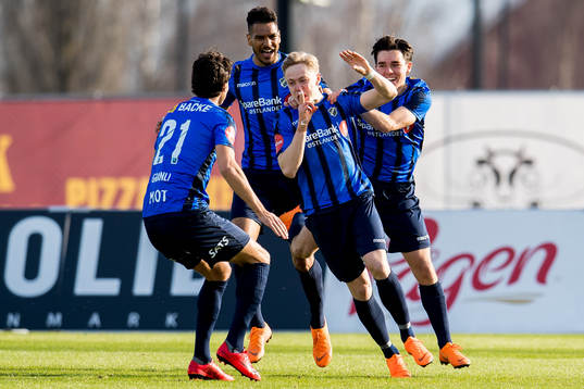 Ola Brynhildsen of Stabæk celebrates scoring 1-0 with