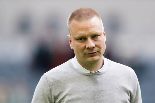 Hammarbys tränare Stefan Billborn innan fotbollsmatchen i