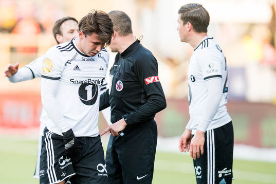 Anders Trondsen of Rosenborg with an injury