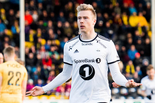 Alexander Toft Søderlund of Rosenborg celebrates the 1-0