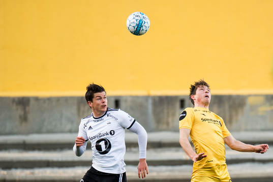 Pål André Helland of Rosenborg and Thomas Jacobsen of