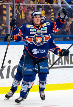 Växjös Elias Pettersson jublar