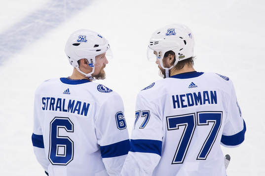 Tampa Bays Anton Strålman och Victor Hedman