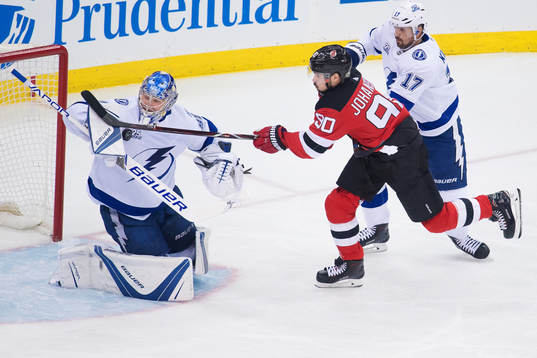 Tampa Bays målvakt Andrei Vasilevskiy och Alex Killorn