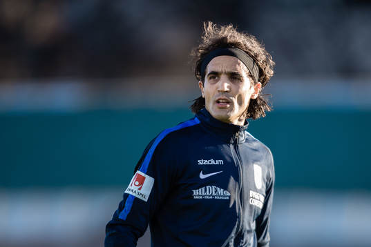 Sirius målvakt Karim Fegrouch innan fotbollsmatchen i