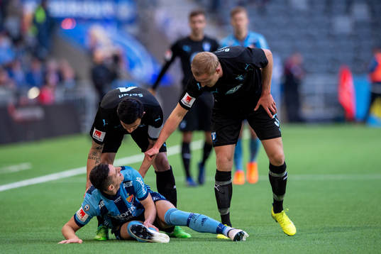 Malmö FFs Behrang Safari och Franz Brorsson och