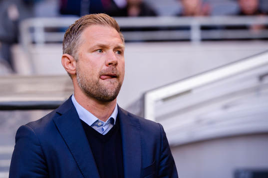 Malmö FFs tränare Magnus Pehrsson före fotbollsmatchen i