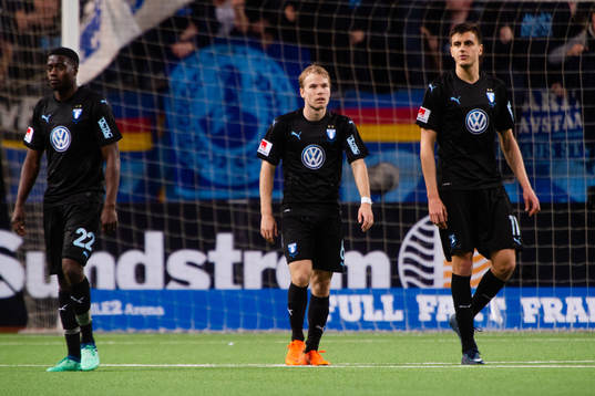 Malmö FFs Isak Ssewankambo , Oscar Lewicki och Alexander