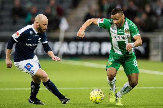 Norrköpings Daniel Sjölund och Hammarbys Neto Borges