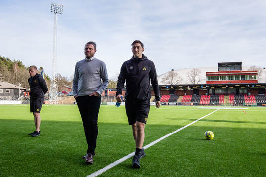 Elfsborgs manager Jimmy Thelin och Stefan Ishizaki på