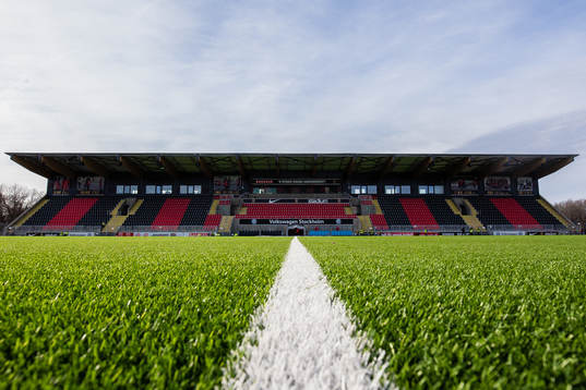 Vy över Grimsta IP innan fotbollsmatchen i Allsvenskan