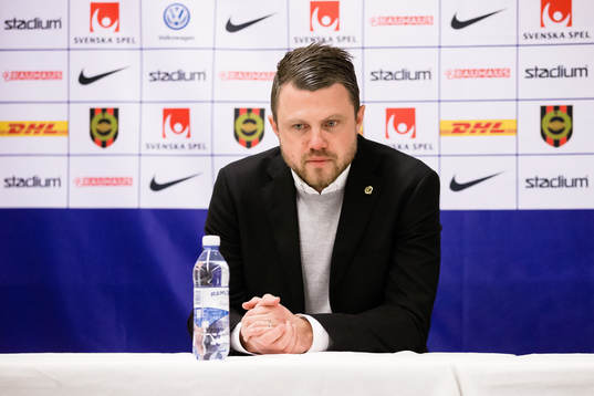 Elfsborgs manager Jimmy Thelin på presskonferensen