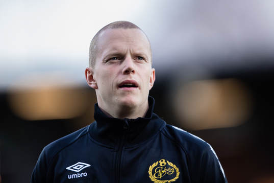 Elfsborgs Daniel Gustavsson innan fotbollsmatchen i