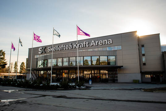 Skellefteå Kraft Arena före final 2 i SM-slutspelet i