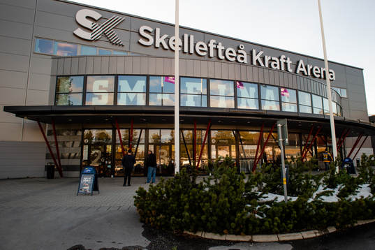Skellefteå Kraft Arena före final 2 i SM-slutspelet i
