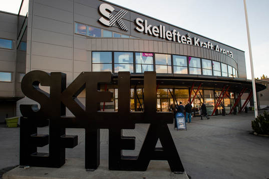 Skellefteå Kraft Arena före final 2 i SM-slutspelet i