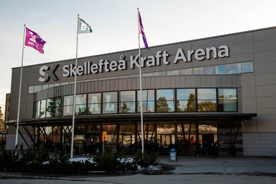Skellefteå Kraft Arena före final 2 i SM-slutspelet i