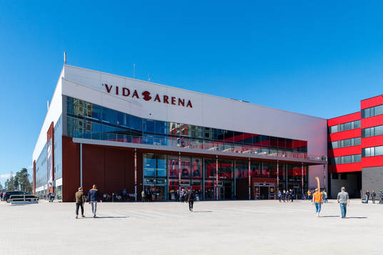 Generell exteriör vy av vida arena före final 3 i