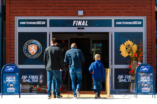 Huvudentré till Vida arena föreunder final 3 i