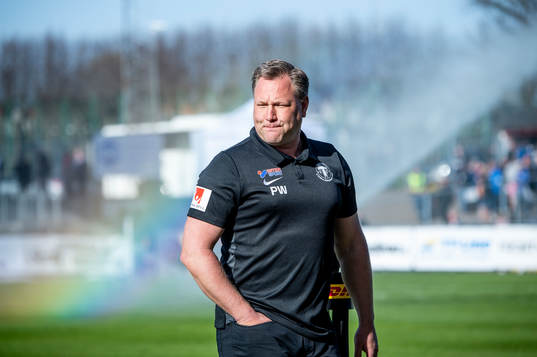 Trelleborgs tränare Patrick Winqvist innan fotbollsmatchen
