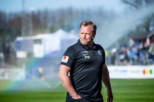 Trelleborgs tränare Patrick Winqvist innan fotbollsmatchen