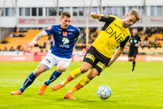Erik Tønne of Ranheim and Mats Haakenstad of Lillestrøm