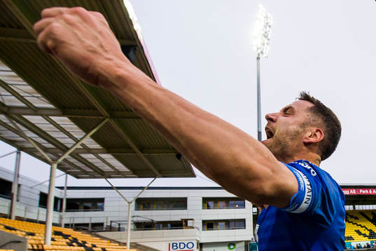 Mads Reginiussen of Ranheim celebrates