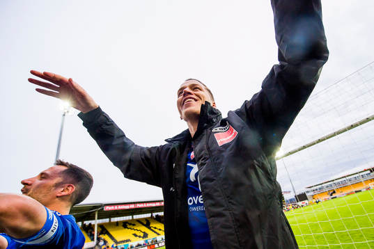 Michael Karlsen of Ranheim celebrates