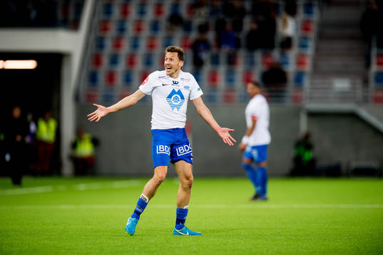 Mattias Moström of Molde reacts